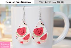 Cute Watermelon Design| Fruit Earrings Sublimation Product Image 1