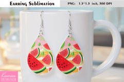 Cute Watermelon Design| Fruit Earrings Sublimation Product Image 1