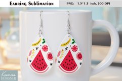 Cute Watermelon Design| Fruit Earrings Sublimation Product Image 1