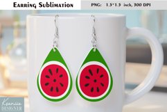 Cute Watermelon Design| Fruit Earrings Sublimation Product Image 1