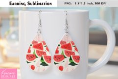 Cute Watermelon Design| Fruit Earrings Sublimation Product Image 1