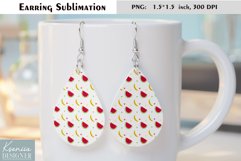 Cute Watermelon Design| Fruit Earrings Sublimation Product Image 1
