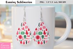 Cute Watermelon Design| Fruit Earrings Sublimation Product Image 1