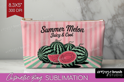 Watermelon Vintage Fruit Cosmetic Bag Summer Makeup Bag PNG Product Image 1