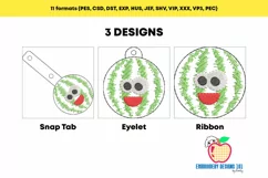Cartoon Cheerful Watermelon In The Hoop Keyfob Product Image 2