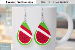 Cute Watermelon Design| Fruit Earrings Sublimation Product Image 1