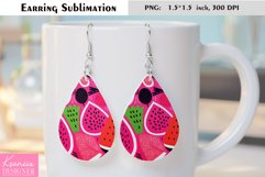 Cute Watermelon Design| Fruit Earrings Sublimation Product Image 1