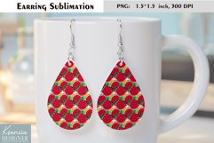 Cute Watermelon Design| Fruit Earrings Sublimation Product Image 1