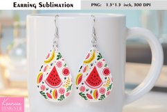 Cute Watermelon Design| Fruit Earrings Sublimation Product Image 1
