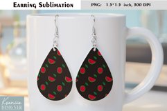 Cute Watermelon Design| Fruit Earrings Sublimation Product Image 1