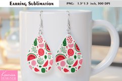 Cute Watermelon Design| Fruit Earrings Sublimation Product Image 1