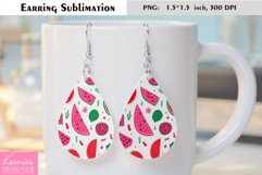 Cute Watermelon Design| Fruit Earrings Sublimation Product Image 1