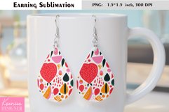 Cute Watermelon Design| Fruit Earrings Sublimation Product Image 1