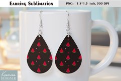 Cute Watermelon Design| Fruit Earrings Sublimation Product Image 1