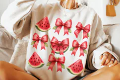 Watermelon Coquette Bow PNG, Summer PNG, Summer Coquette PNG Product Image 3