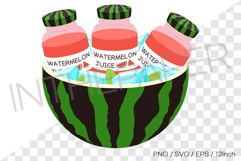 Watermelon punch bowl illustration PNG SVG EPS clipart fruit Product Image 1