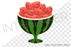 Watermelon scoop punch bowl illustration PNG SVG EPS clipart Product Image 1