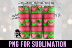 watermelon heart design on tumbler mockup with bokeh light background