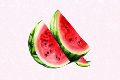 Watermelon Pieces Watercolor Sublimation Clipart Product Image 7