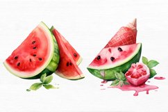 Watermelon Pieces Watercolor Sublimation Clipart Product Image 5
