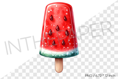 Watermelon Popsicle PNG Fruit Dessert Clipart Summer Illust Product Image 1