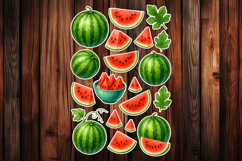 Watermelon Printable Stickers - PNG Sticker Sheet
