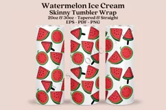 watermelon summer fruit skinny tumbler sublimation design for 20oz and 30oz skinny tumbler sublimation wrap