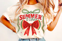 Summer Vibes PNG, Watermelon Coquette Bow PNG, Summer PNG Product Image 2