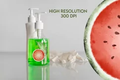 Watermelon summer Watercolor clipart png mint leaves Product Image 7
