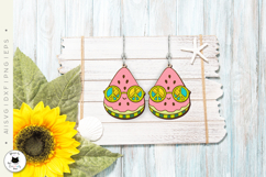 Peace Glasses Watermelon | Summer Earrings Laser Cut Product Image 2