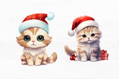 Cat Cute Christmas Watercolor Sublimation Clipart Product Image 5
