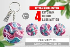 Keychain Pink Blue Fluid Wave Product Image 1