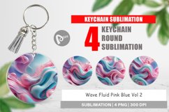 Keychain Pink Blue Fluid Wave Product Image 1
