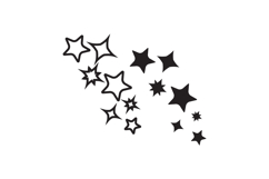 Wave of different stars clipart icon isolated Product Image 1