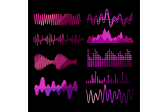 Digital sound waveforms and audio equalizer visualization Product Image 1