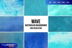 Wave Watercolor Tumbler Wrap Design Product Image 1