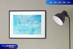 Wave Watercolor Tumbler Wrap Design Product Image 3