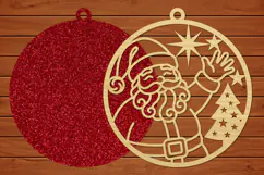 Waving Santa Christmas Ornament SVG,Laser Cut File Product Image 2