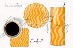 Orange Wavy Halloween Pattern | Cute Halloween Digital Paper Product Image 3