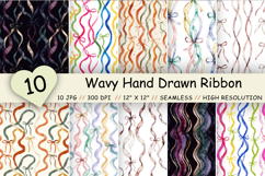 Wavy Hand Drawn Ribbon Digital Paper