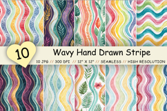 Wawavy hand drawn stripe, bright summer stripe, wavy scrapbook paper, stripe rainbow tile, wavy pattern bundle, vivid stripe tile, wavy digital paper, stripe vivid paper, wavy watercolor paper, bright scrapbook paper, wavvy Hand Drawn Stripe Digital Paper