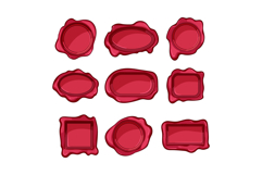 Vintage red wax seals creating official document security Product Image 1