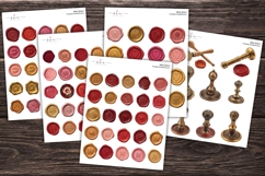 wax seal stickers printable fussy cut wax seal pngs faux wax seals vintage wax stamp embellishments junk journal scrapbook ephemera kit