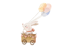 Watercolor Cute Animals Parade Train Elephant Bear Rabbit Product Image 7