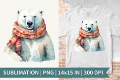 White Bear | Sublimation Design | Watercolor Clipart Product Image 1