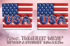 3D American Flag Tumbler Wrap 20oz, 4th Of July Sublimation Product Image 2