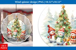 Snowman family Christmas wind spinner Christmas round design Product Image 1