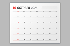 Wall Calendar 2026 Week Start on Sunday Product Image 5