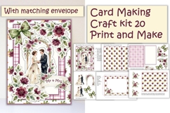 Summer Wedding Card Making Kit 20 with matching envelope Product Image 1