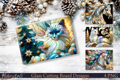 Stained Glass Christmas Animals Cutting Board Designs Product Image 1